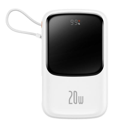 BASEUS Powerbank with fast charging 10000mAh 20W QC-PD-SCP-FCP cable Iphone Lightning white