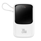 BASEUS Powerbank with fast charging 10000mAh 20W QC-PD-SCP-FCP cable Iphone Lightning white