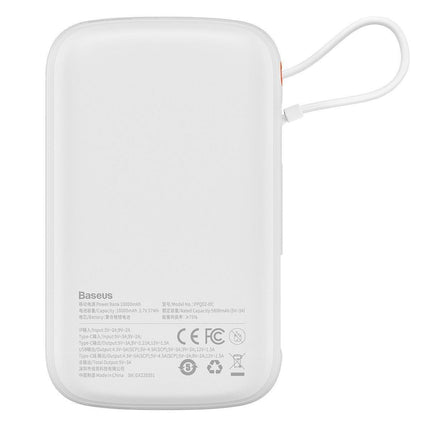 BASEUS Powerbank with high-speed charging 10000mAh 22.5W QC-PD-SCP-FCP USB-C cable white – image 3