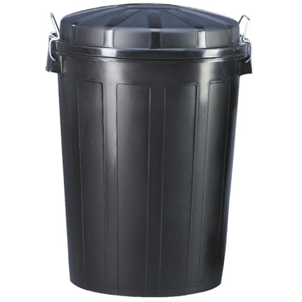 MEVA Universal waste bin container with cover, round, 95L, black – image 2
