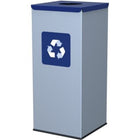 GSG24 Metal waste disposal basket 30x30x70cm 60L PAPER - blue cover
