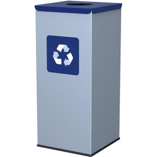 GSG24 Metal waste disposal basket 30x30x70cm 60L PAPER - blue cover