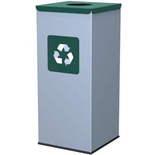 GSG24 Metal basket for waste disposal 30x30x70cm 60L SZKŁO - green cover