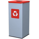GSG24 Metal basket for waste separation 30x30x70cm 60L METAL - red cover