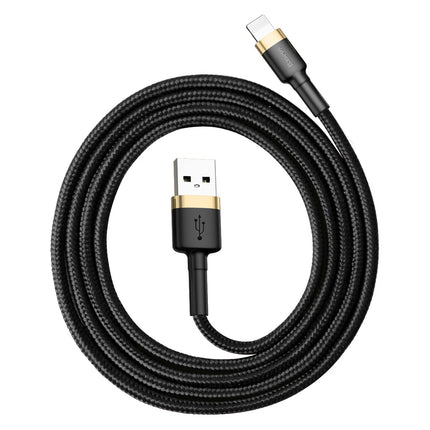 BASEUS Robust cable in USB wrapper for iPhone Lightning QC3 1m - black and gold – image 5