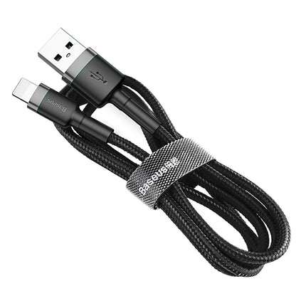 BASEUS Durable cable in USB hose for iPhone Lightning QC3 2m - black