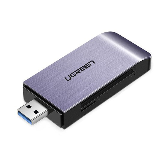 UGREEN SD/Micro SD/CF/MS memory card reader USB 3.0 plugin - grey