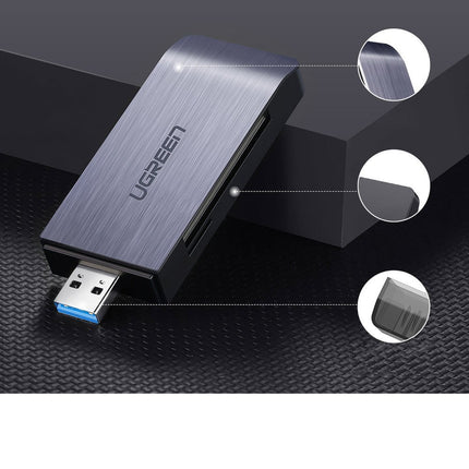 UGREEN SD/Micro SD/CF/MS memory card reader USB 3.0 plugin - grey – image 10