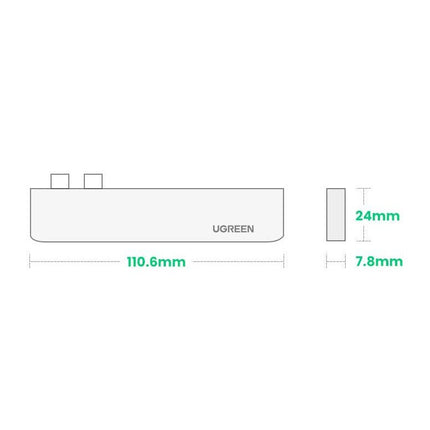 UGREEN Multifunction HUB port to MacBook Pro / Air 2x USB-C on USB-C HDMI 3x USB 3.0 - grey – image 11
