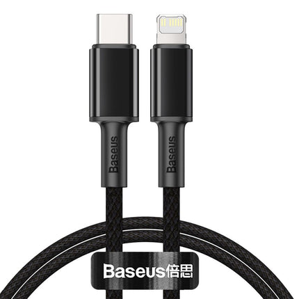 BASEUS Cable for iPhone USB-C - Lightning fast charging 20W 1m - black
