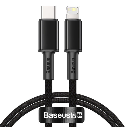 BASEUS Cable for iPhone USB-C - Lightning fast charging 20W 1m - black