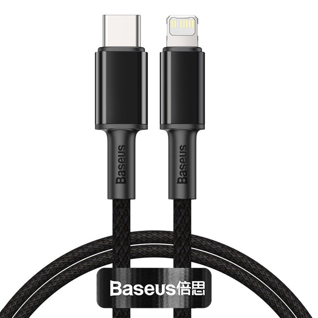 BASEUS Cable for iPhone USB-C - Lightning fast charging 20W 1m - black