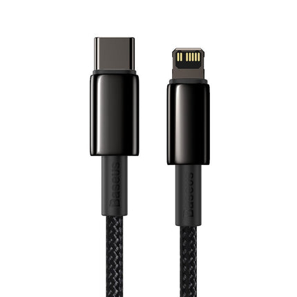 BASEUS Cable for iPhone USB-C - Lightning fast charging 20W 1m - all black – image 2