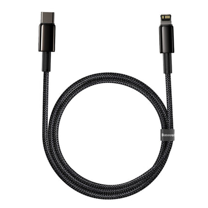 BASEUS Cable for iPhone USB-C - Lightning fast charging 20W 1m - all black – image 3