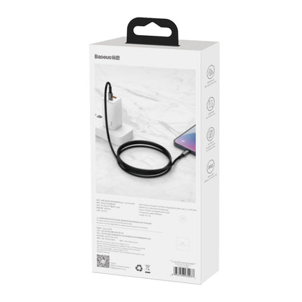 BASEUS Cable for iPhone USB-C - Lightning fast charging 20W 1m - all black – image 6