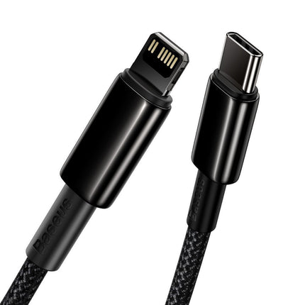 BASEUS Cable for iPhone USB-C - Lightning fast charging 20W 2m - all black – image 2