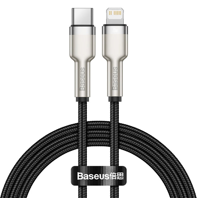 BASEUS Wire iPhone USB-C cable - Lightning Cafule Metal Data Power Delivery 20W 1m - black