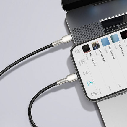 BASEUS Wire iPhone USB-C cable - Lightning Cafule Metal Data Power Delivery 20W 1m - black – image 9