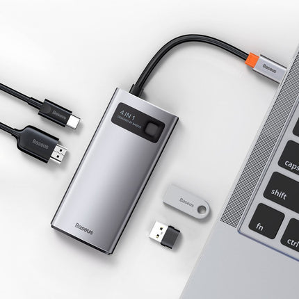 BASEUS 4w1 Multifunctional HUB Metal Gleam USB-C for USB-C Power Delivery HDMI USB 3.2 USB 2.0 – image 9