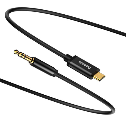 BASEUS Audio stereo cable audio transition AUX 3.5mm Mini Jack - USB-C 120cm - black