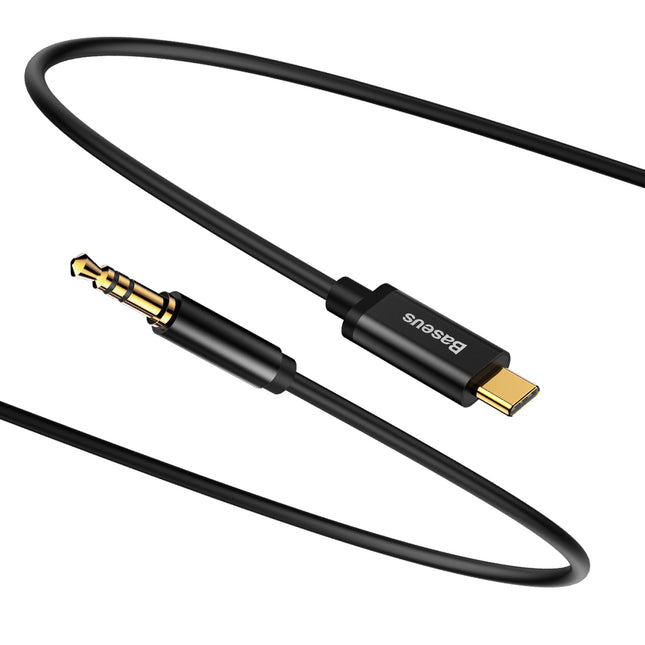 BASEUS Audio stereo cable audio transition AUX 3.5mm Mini Jack - USB-C 120cm - black