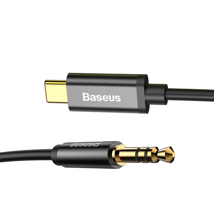 BASEUS Audio stereo cable audio transition AUX 3.5mm Mini Jack - USB-C 120cm - black – image 3