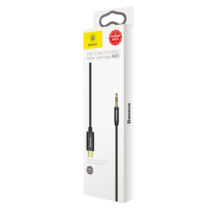 BASEUS Audio stereo cable audio transition AUX 3.5mm Mini Jack - USB-C 120cm - black – image 5