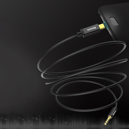 BASEUS Audio stereo cable audio transition AUX 3.5mm Mini Jack - USB-C 120cm - black – image 9