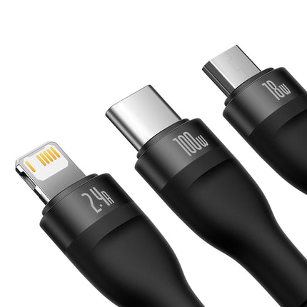BASEUS Cable 3w1 USB cable for USB-C / iPhone Lightning / micro USB 1.2m - black – image 3