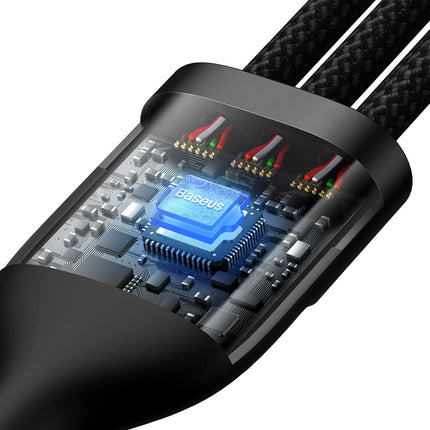 BASEUS Cable 3w1 USB cable for USB-C / iPhone Lightning / micro USB 1.2m - black – image 4