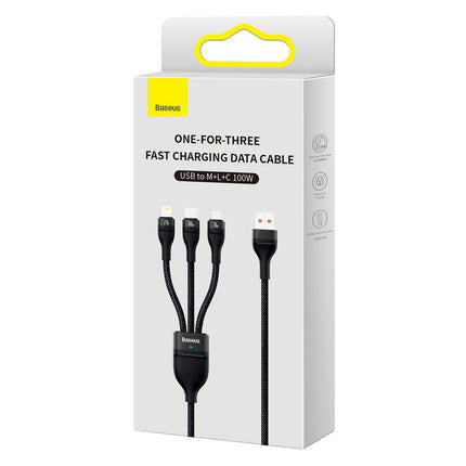 BASEUS Cable 3w1 USB cable for USB-C / iPhone Lightning / micro USB 1.2m - black – image 5