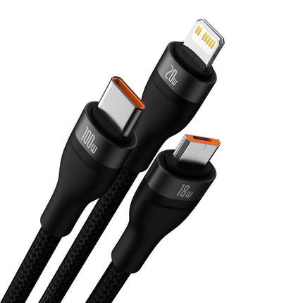 BASEUS USB-C cable 4w1 cable for USB-C / iPhone Lightning / micro USB 1.2m - black – image 2