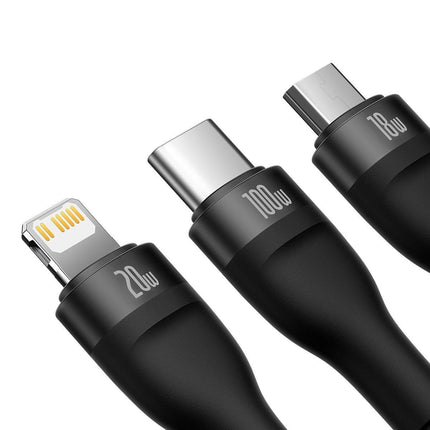 BASEUS USB-C cable 4w1 cable for USB-C / iPhone Lightning / micro USB 1.2m - black – image 3