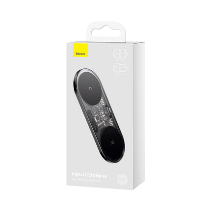 BASEUS Double QI wireless charger with USB-C 20W display - black – image 11