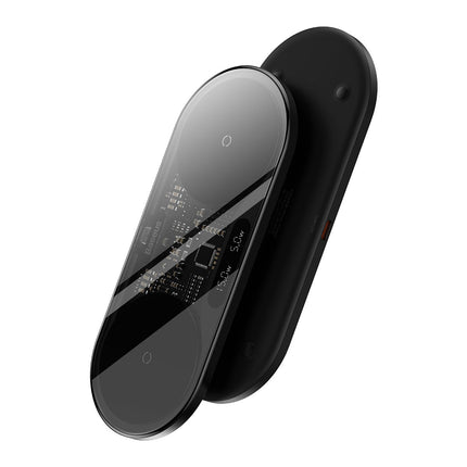 BASEUS Double QI wireless charger with USB-C 20W display - black – image 2