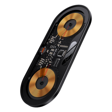 BASEUS Double QI wireless charger with USB-C 20W display - black – image 5
