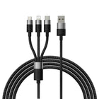 BASEUS Cable for StarSpeed phone 3w1 USB - micro USB / iPhone Lightning / USB-C 1.2m - black