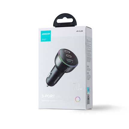 JOYROOM Car charger for lighter 3 USB ports and 2x USB-C 70W - black – image 5