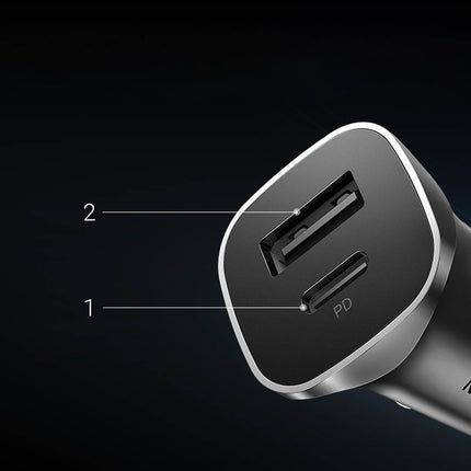 UGREEN USB-A and USB-C 30W PD PPS fast car charger - grey – image 11