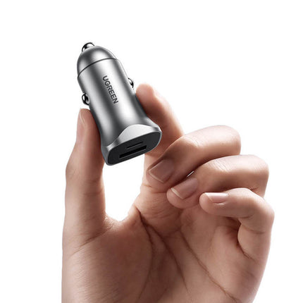 UGREEN USB-A and USB-C 30W PD PPS fast car charger - grey – image 8