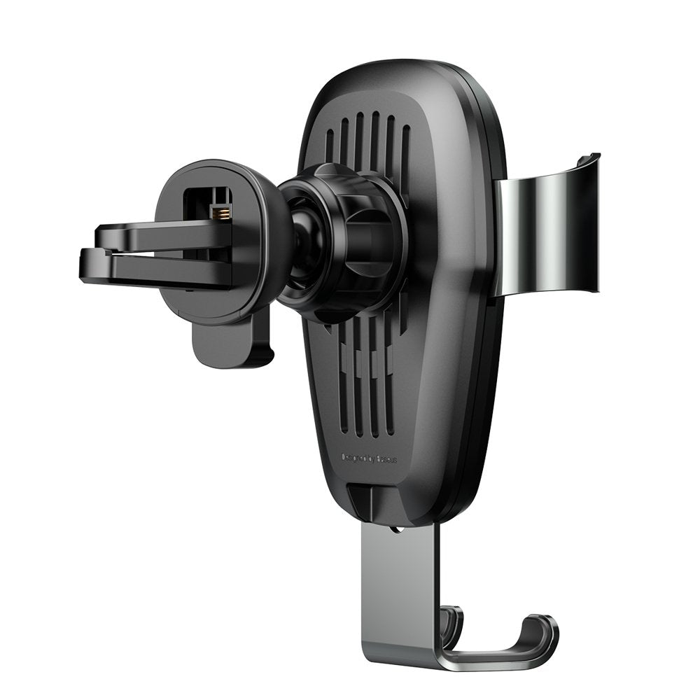 BASEUS Gravity car grill holder + Qi wireless charger black – image 4