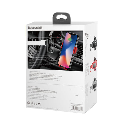 BASEUS Gravity car grill holder + Qi wireless charger black – image 9