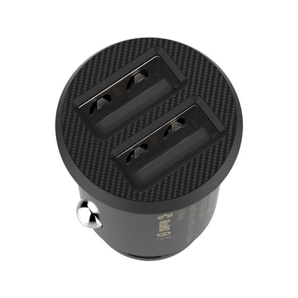 BASEUS Mini car charger for phone 2x USB Grain Car Charger black – image 3