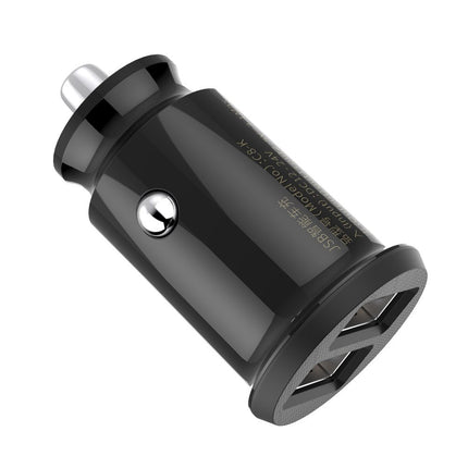 BASEUS Mini car charger for phone 2x USB Grain Car Charger black – image 5