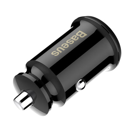 BASEUS Mini car charger for phone 2x USB Grain Car Charger black – image 6