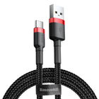 BASEUS Robust nylon cable USB cable - USB-C QC3.0 3A 0.5M black and red