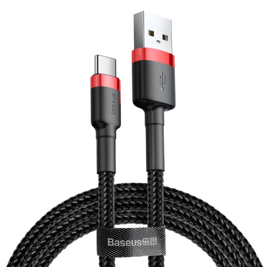 BASEUS Robust nylon cable USB cable - USB-C QC3.0 3A 0.5M black and red