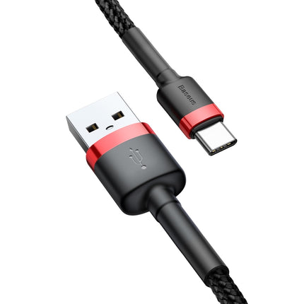 BASEUS Robust nylon cable USB cable - USB-C QC3.0 3A 0.5M black and red – image 7