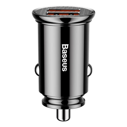 BASEUS Smart car charger Circular 2x USB QC3.0 Quick Charge 3.0 SCP AFC 30W black – image 2