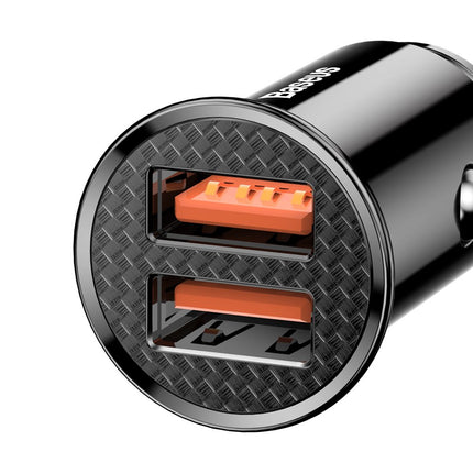 BASEUS Smart car charger Circular 2x USB QC3.0 Quick Charge 3.0 SCP AFC 30W black – image 5